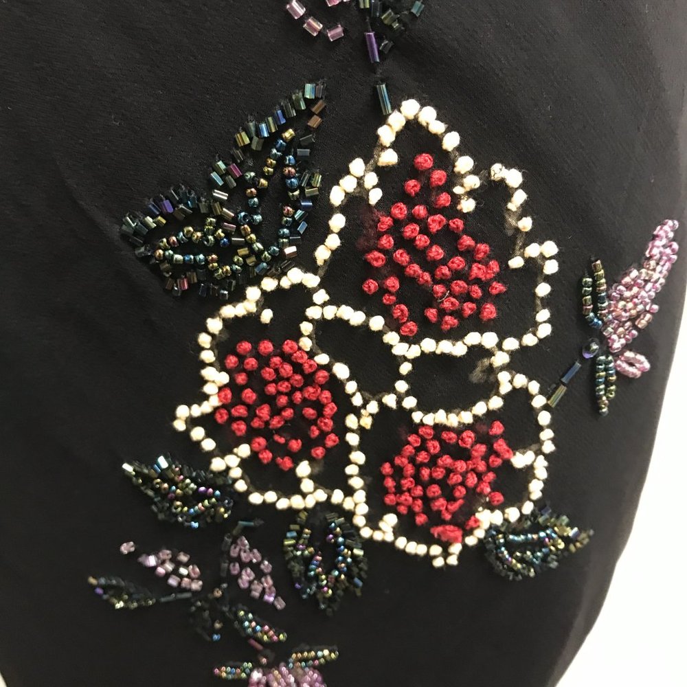 Sue Wong beaded silk long maxi evening dress floral embellished 8 party - Picture 5 of 10